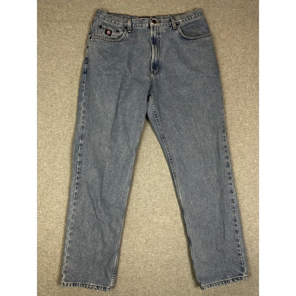 VTG Chaps Ralph Lauren Jean 36x32 Blue Stone Wash Straight Classic Fit 90s Y2K